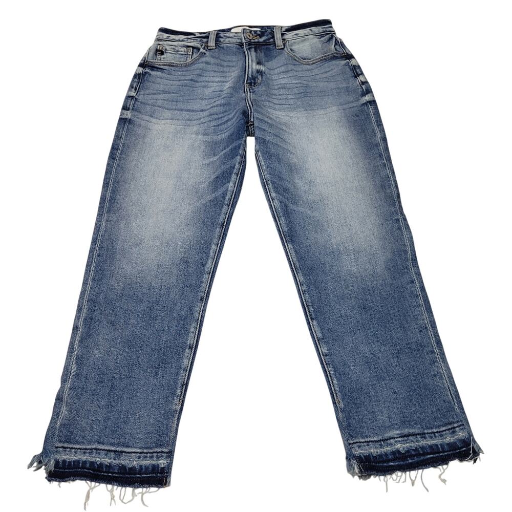 Kancan high rise straight leg jeans Stitchfix Iona frayed hem western boho 29